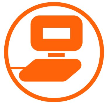 A symbol of laptop in red